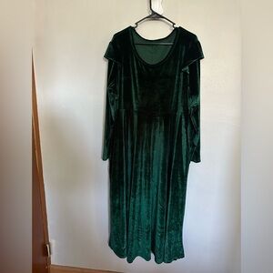 Women’s Emerald Green Crushed Velvet Dress 3-4x? Cosplay